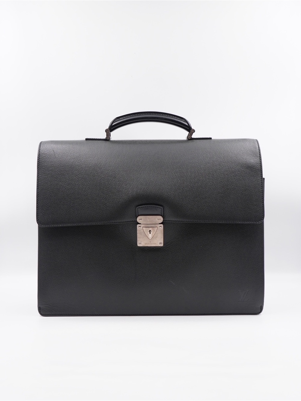 Louis vuitton Black Men's Leather Briefcase with Top Handle